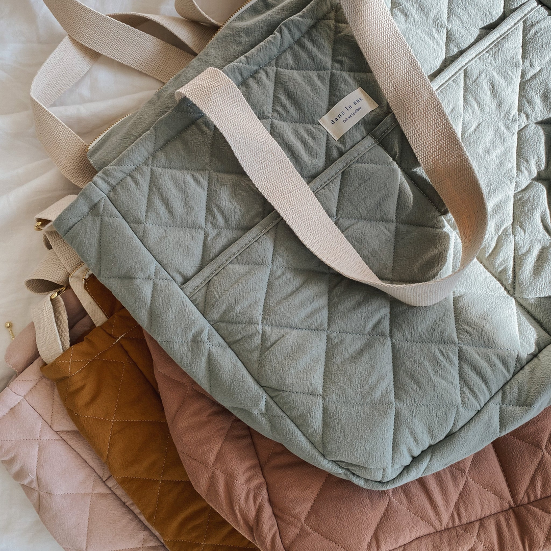 Dans le sac - Quilted Diaper Bag, Mint