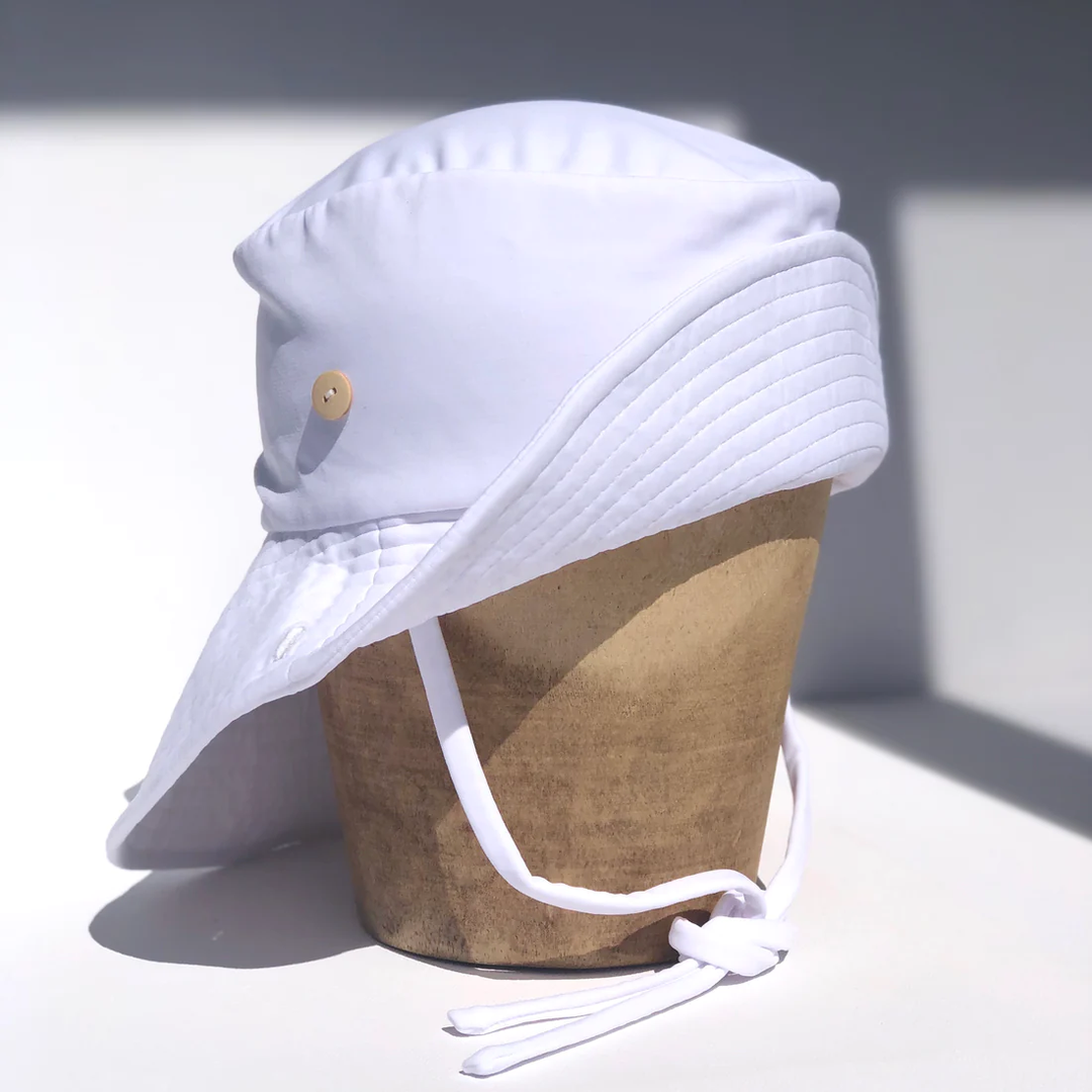 Chapeau Soleil Matelot en Nylon, Blanc