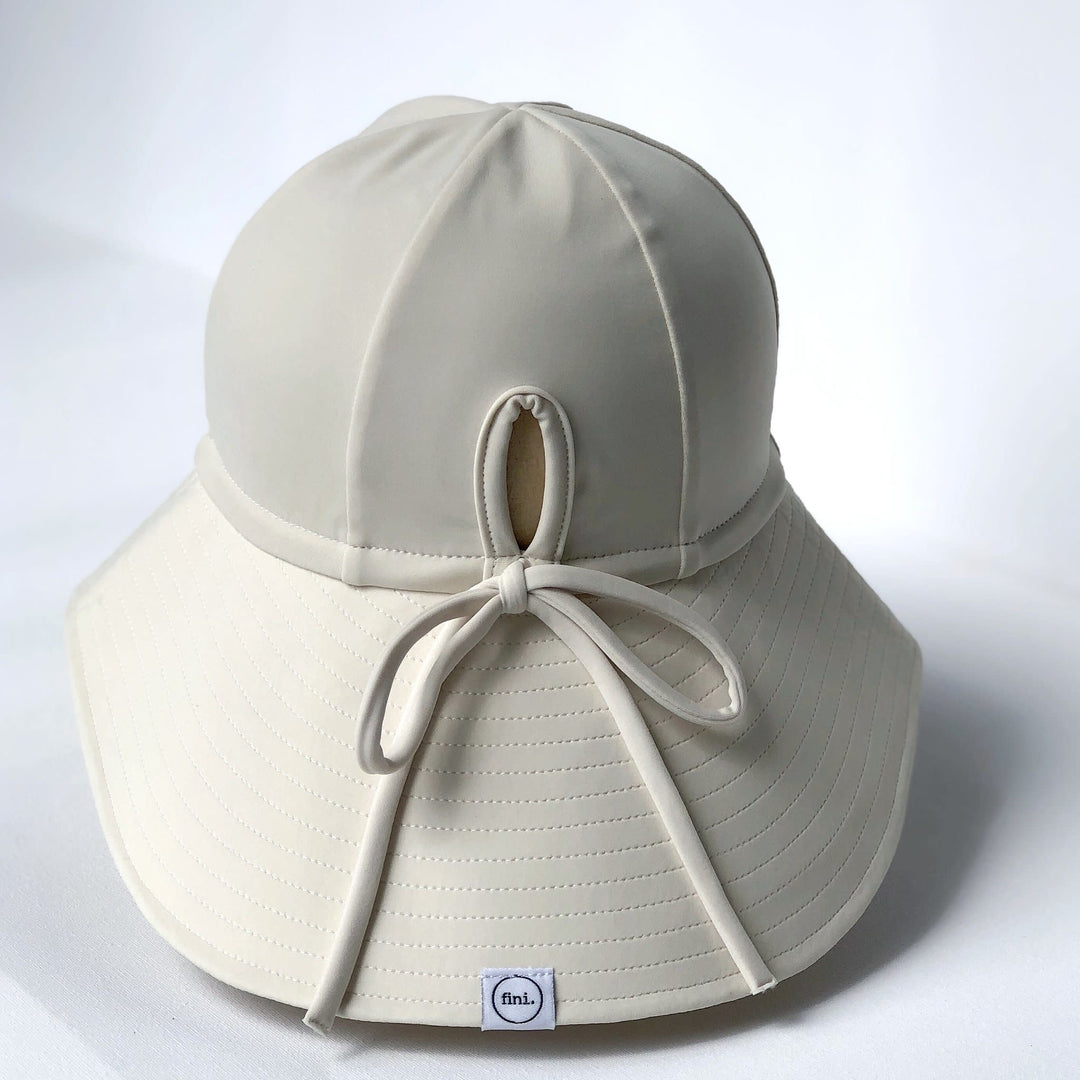 Chapeau Soleil Floppy en Nylon, Crème