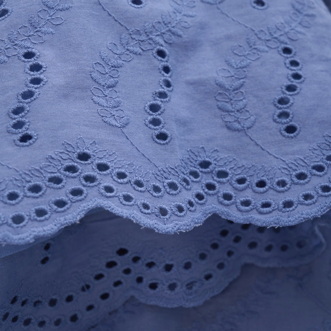 Short à Broderies, Bleu