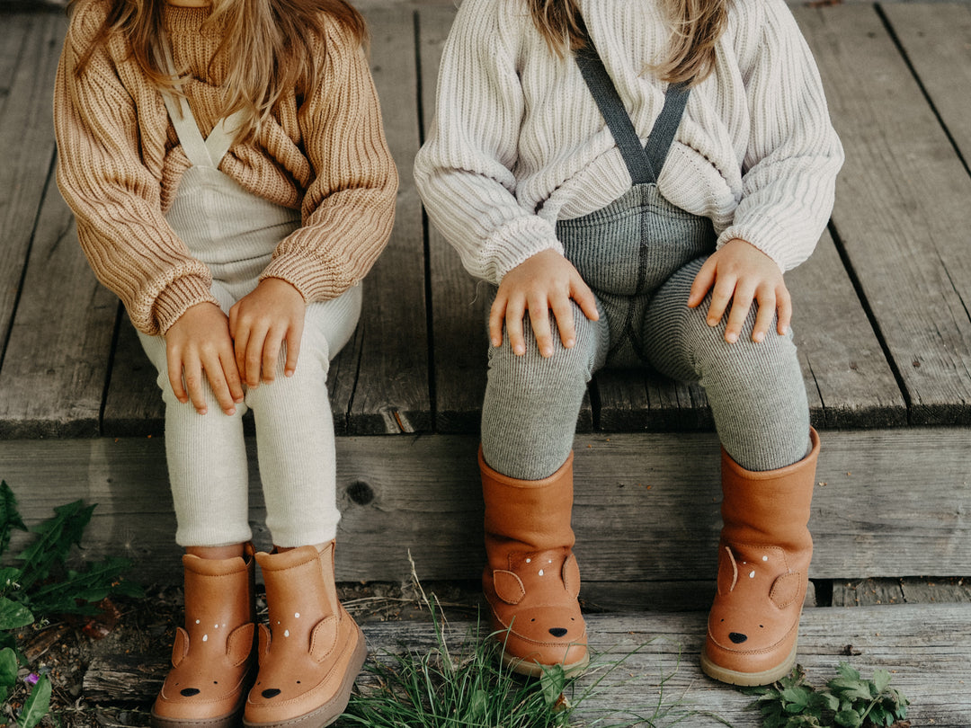 Collants à Bretelles en Laine Mérinos sans Pieds, Crème