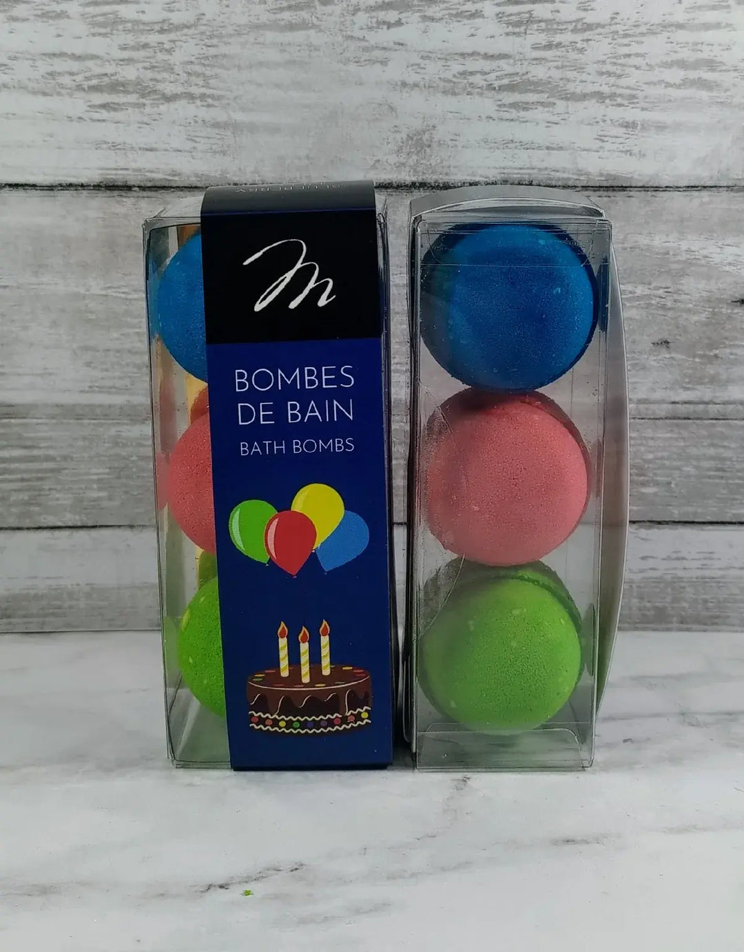 Margot - Ensemble de 3 Mini Bombes de Bain, Bonne Fête Bleu