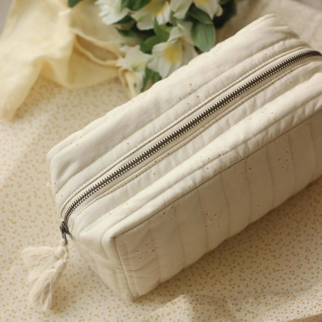 Pochette Matelassée en Coton Biologique, Camomilles Sauvages