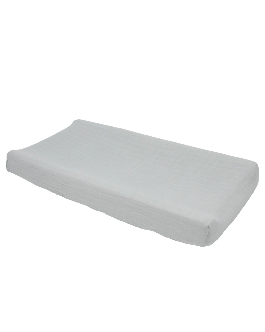 Couvre-Matelas à Langer en Mousseline de Coton, Sauge Blanche