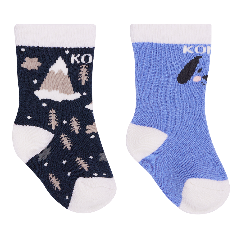 Kombi - Paquet de 2 Paires de Chaussettes Chaudes, Montagnes Brumeuses