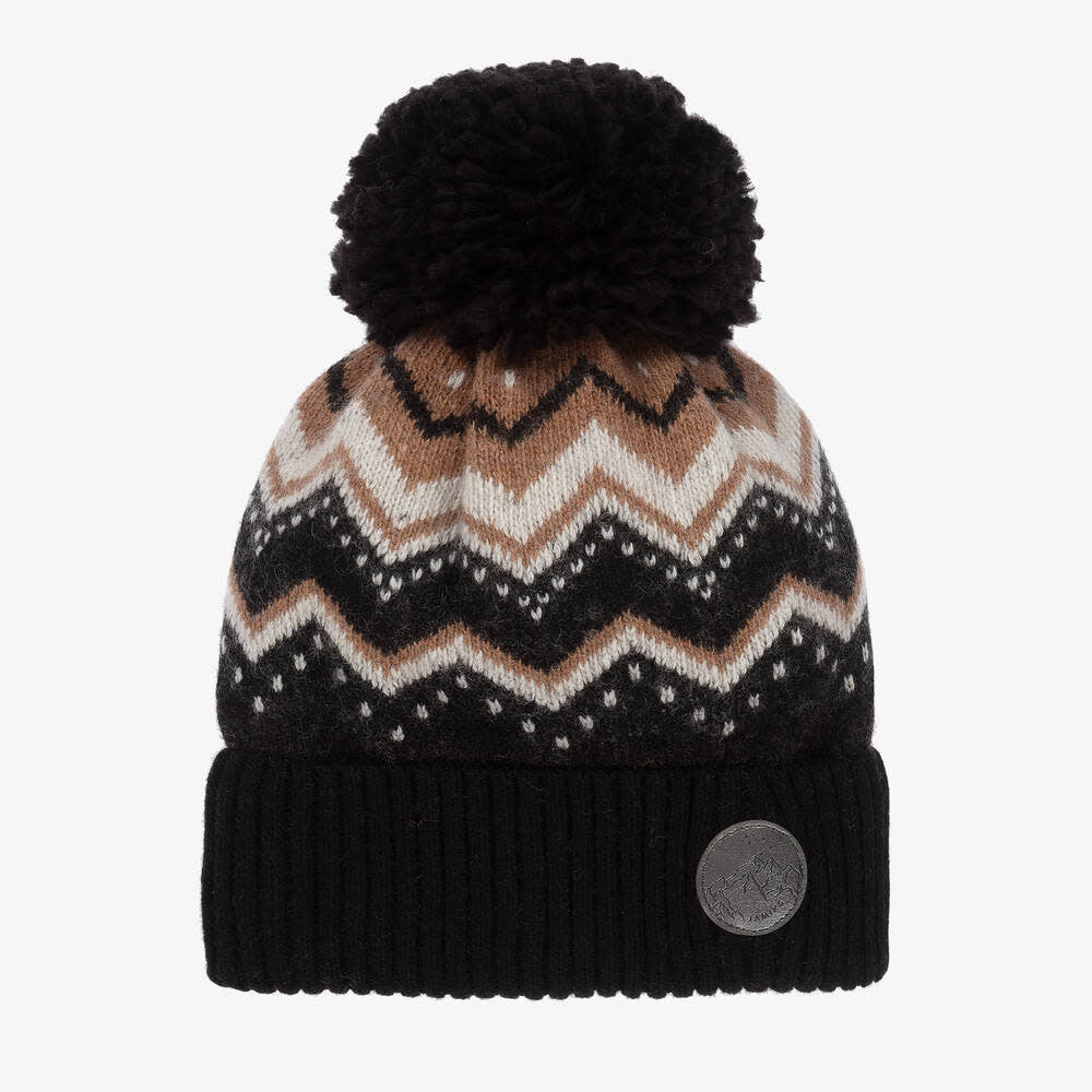 Jamiks - Blok Pompom Hat, Black, 3-5 years