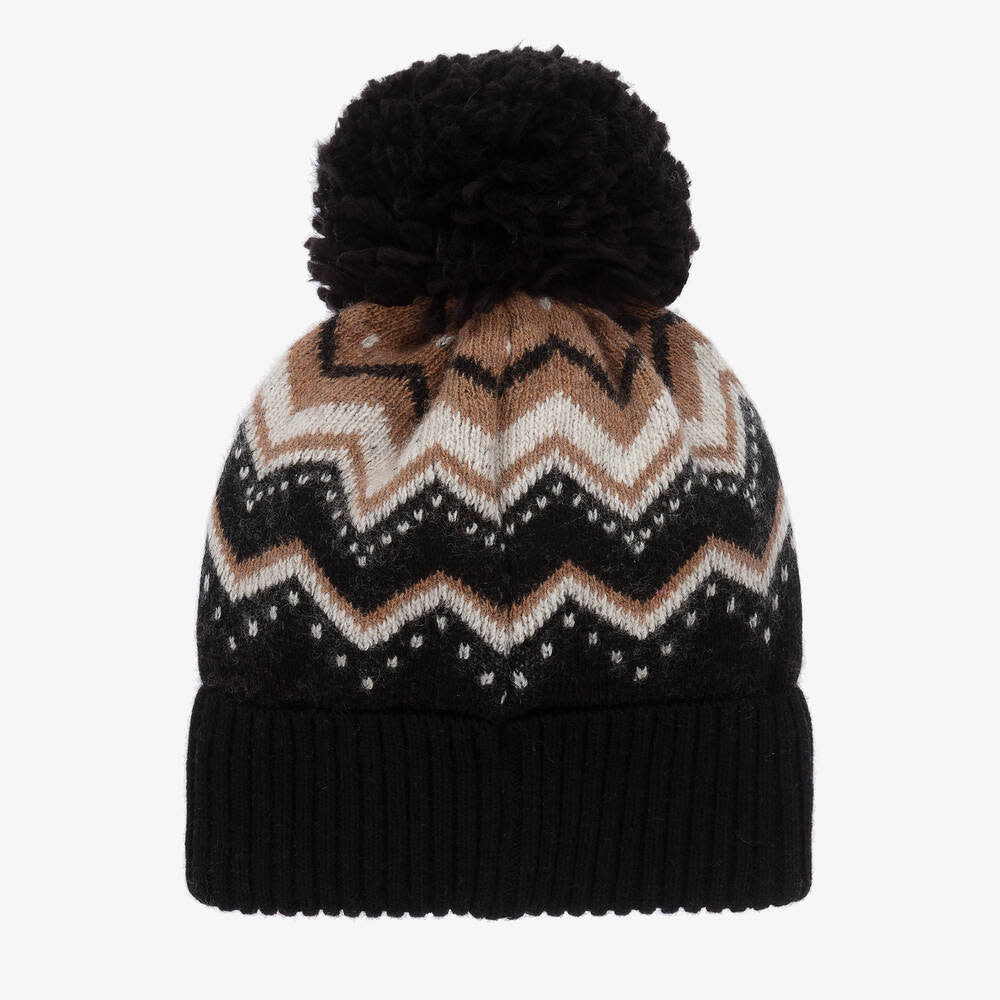 Jamiks - Blok Pompom Hat, Black, 3-5 years