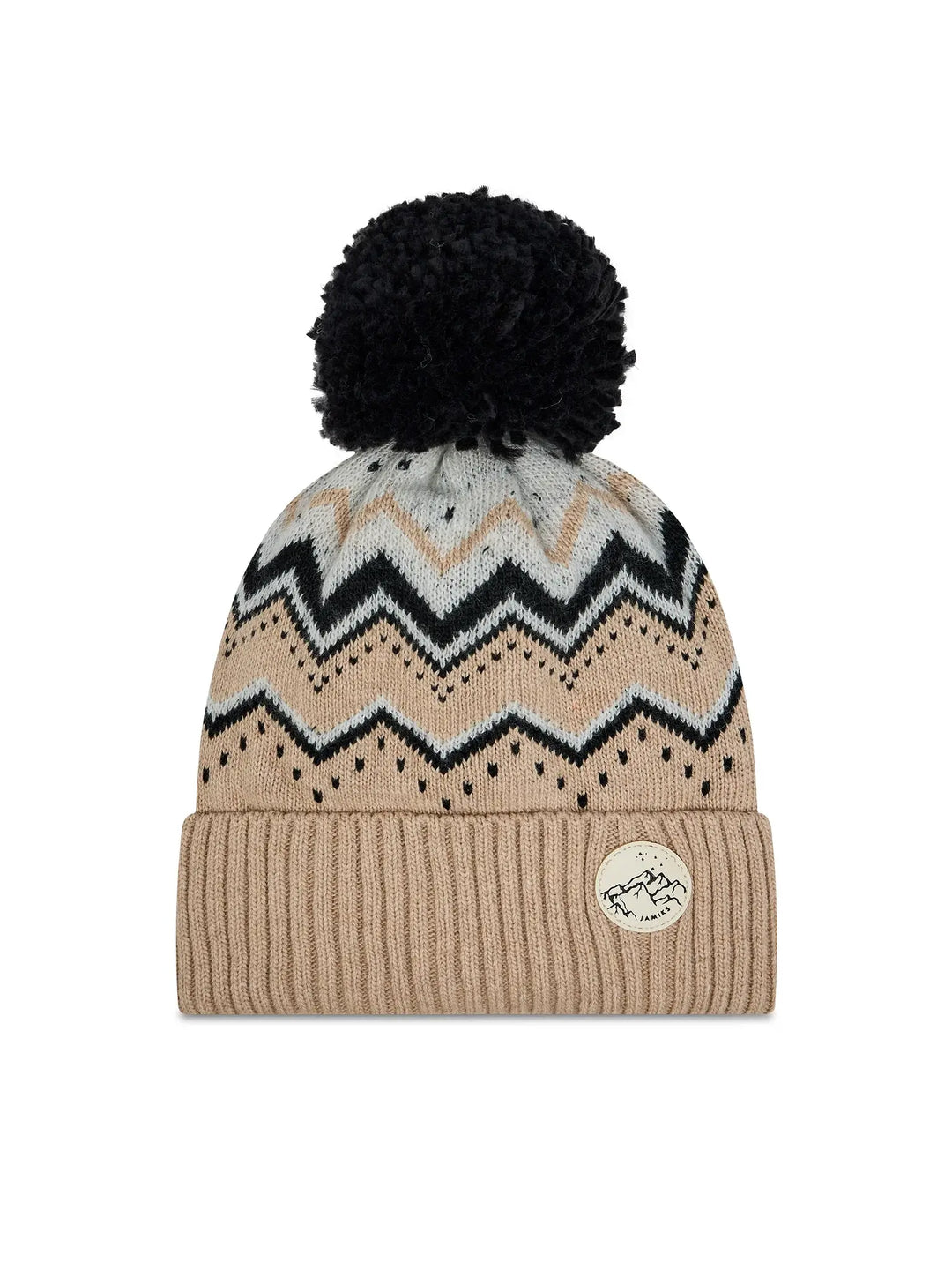 Jamiks - Blok Pompom Hat, Beige, 3-5 years