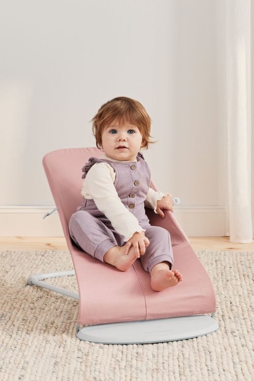 BabyBjörn - Transat Bouncer Bliss, Cadre Gris Pâle, Jersey Rose Pâle