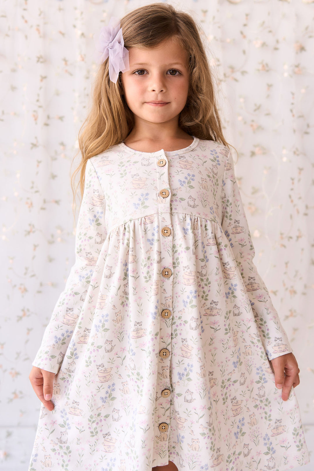 Jamie Kay - Robe en Coton Biologique Poppy, Jardin de Lune Lavande