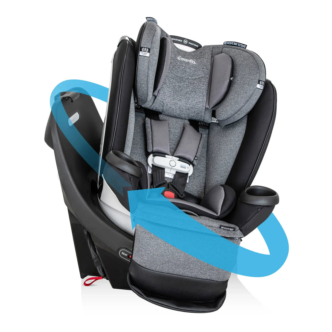 Evenflo Gold Revolve360 - All-in-One Extend Rotational Car Seat with Sensorsafe, Moonstone Gray