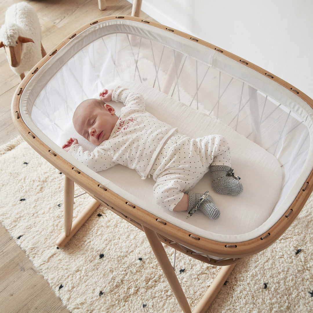 Charlie Crane - Kumi Cocon Mesh Crib with Natural Coco Mattress, Hazelnut Laces