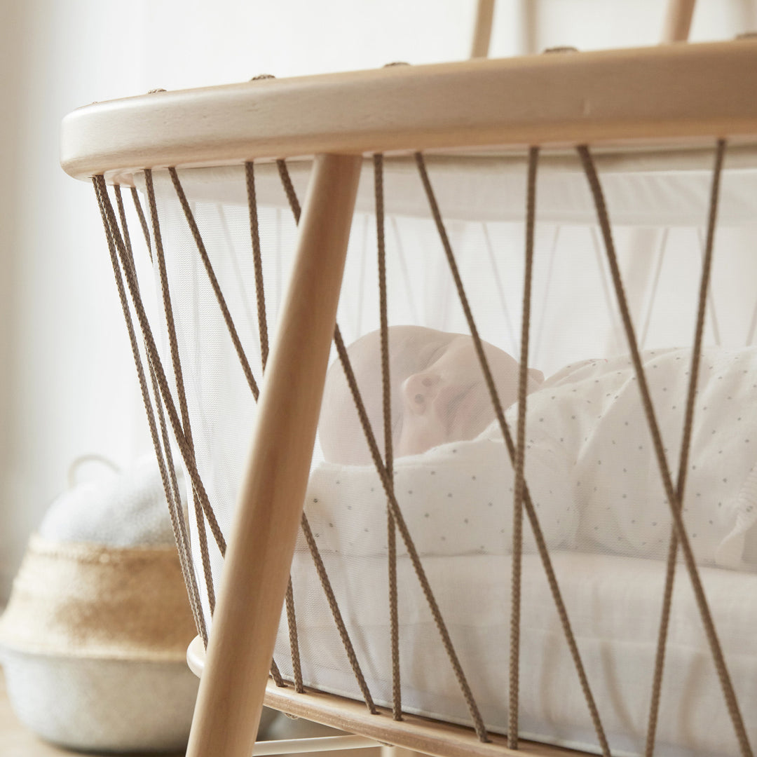 Charlie Crane - Kumi Cocon Mesh Crib with Natural Coco Mattress, Hazelnut Laces