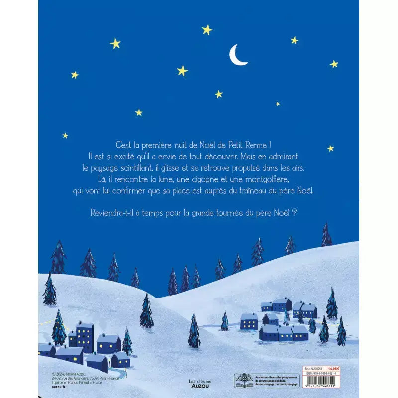 Auzou - Livre, La Première Nuit de Noël de Petit Renne, 3 ans et +