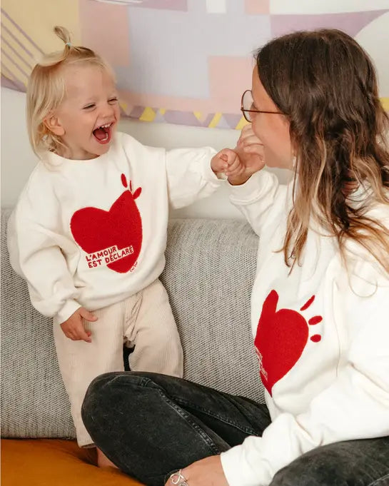 Chandail Junior en Coton Biologique, L'Amour Est Déclaré Coeur