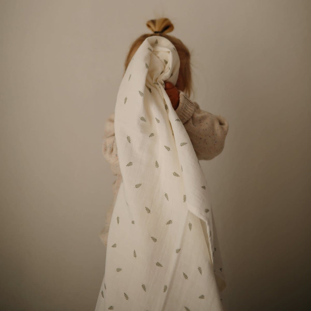 Mushie - Muslin Swaddle Blanket Organic Cotton, Sparrow