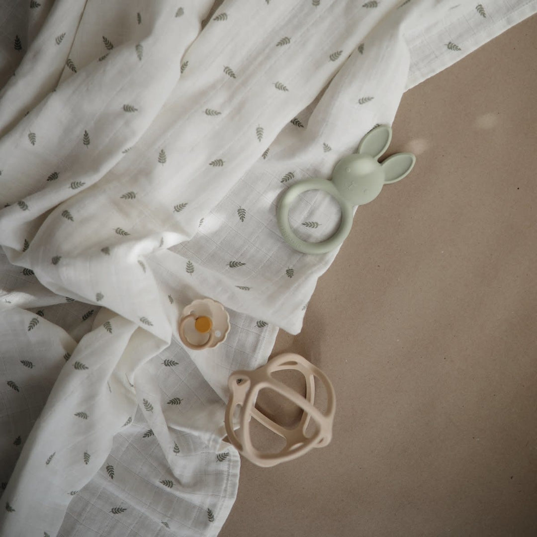 Mushie - Muslin Swaddle Blanket Organic Cotton, Sparrow