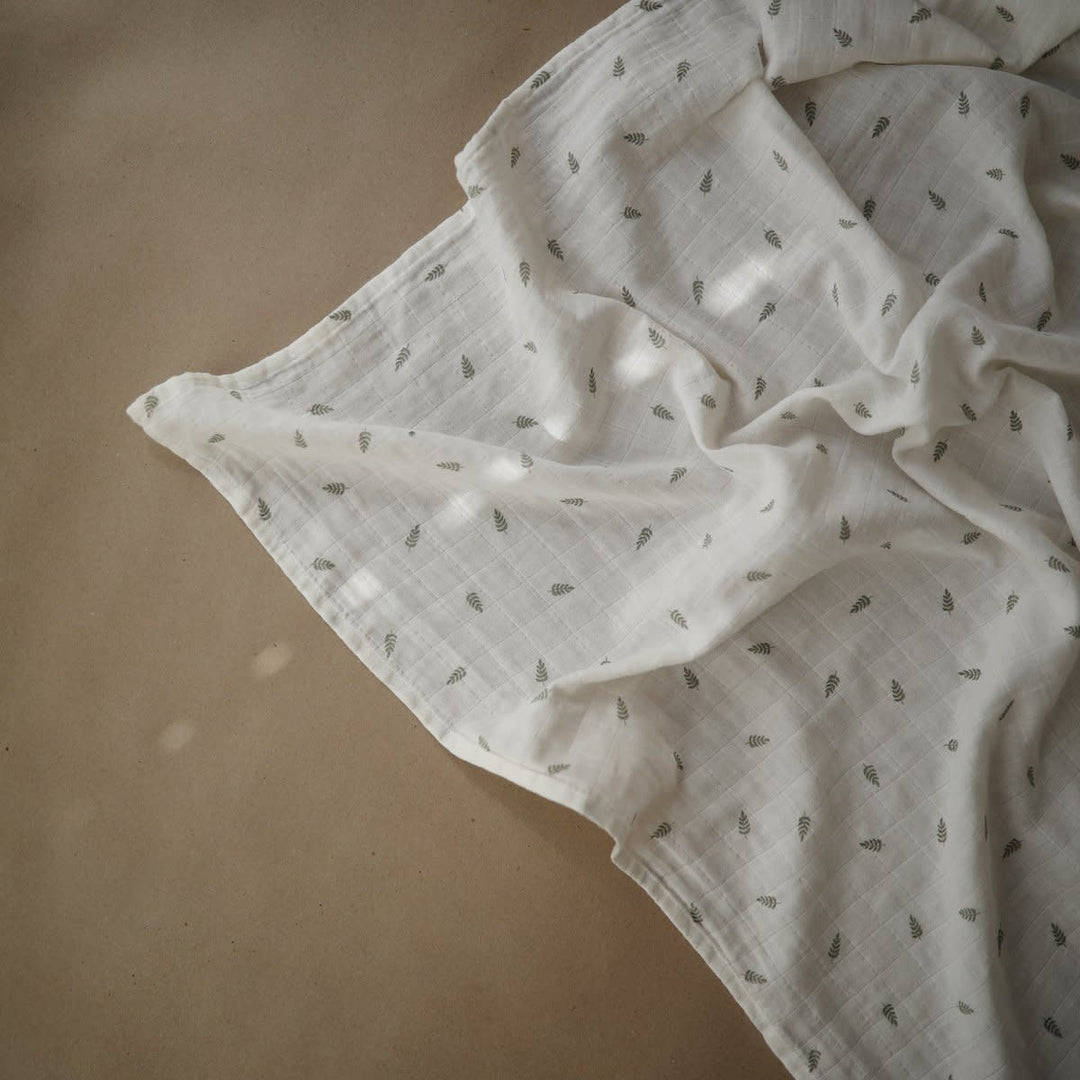 Mushie - Muslin Swaddle Blanket Organic Cotton, Sparrow