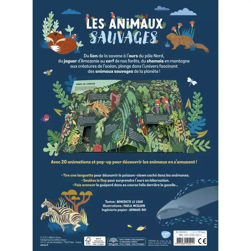 Auzou - Livre Documentaire Animé, Les Animaux Sauvages