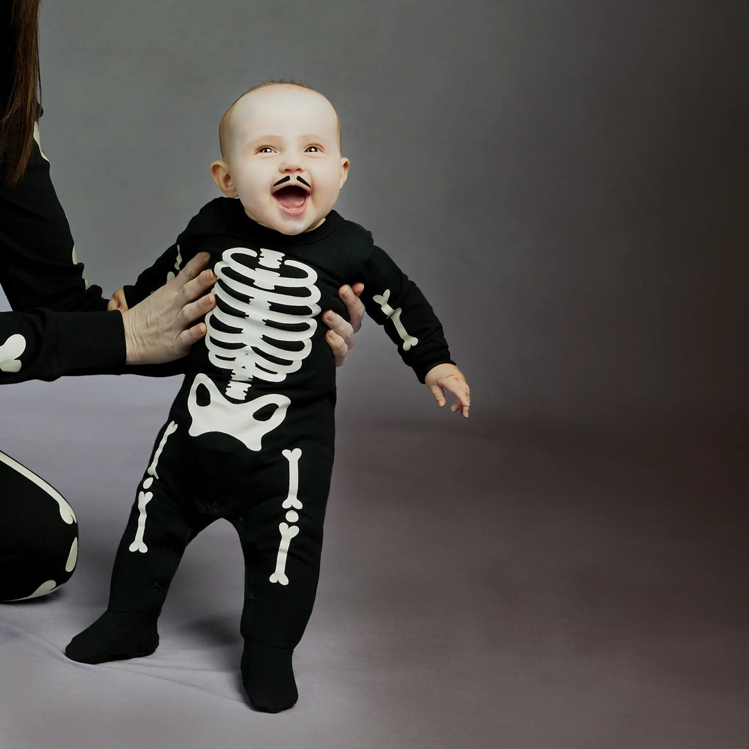 Organic Cotton Footed Sleeper, Glow In The Dark Skeleton