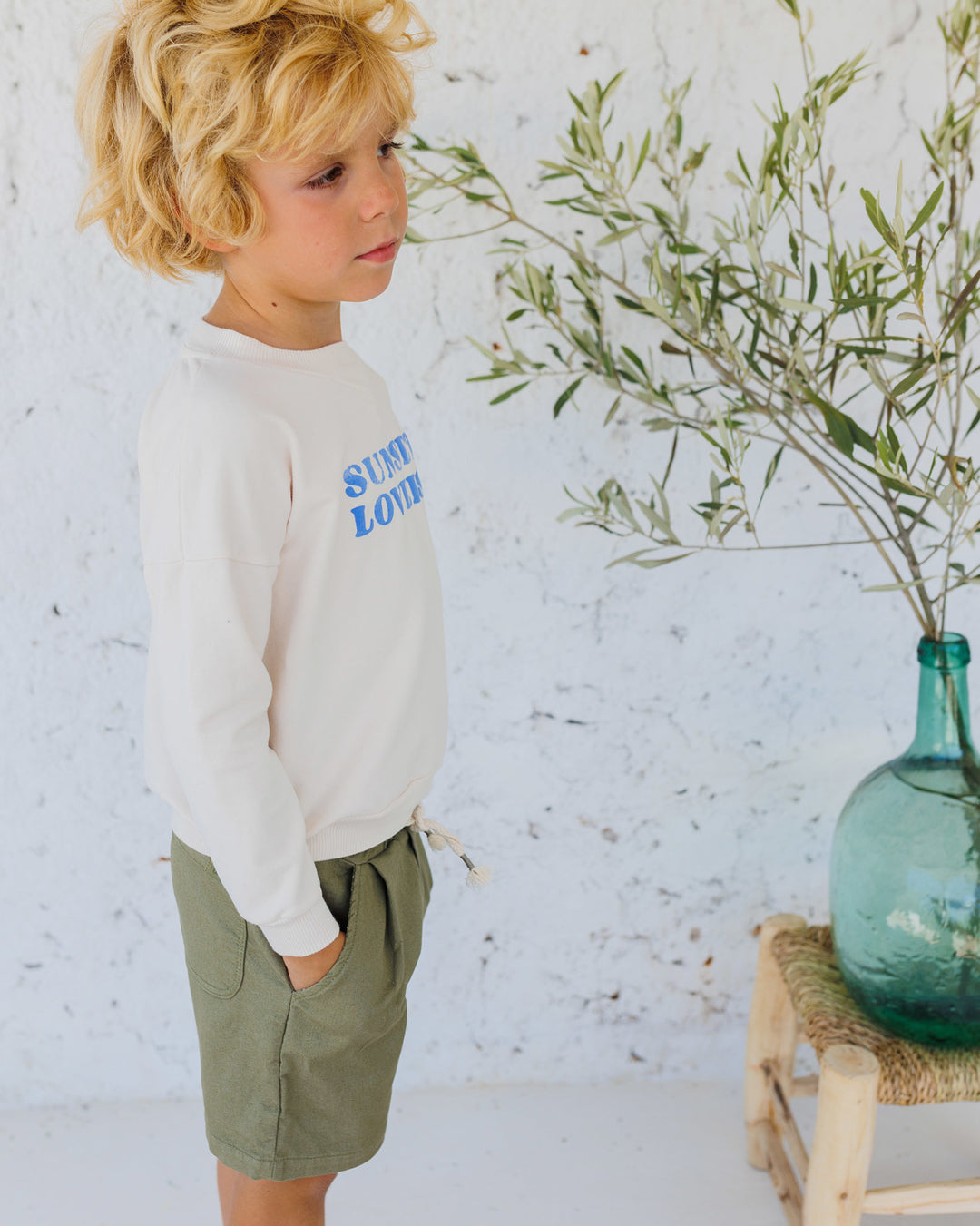 Búho - Casual Bermuda Shorts, Stone Blue