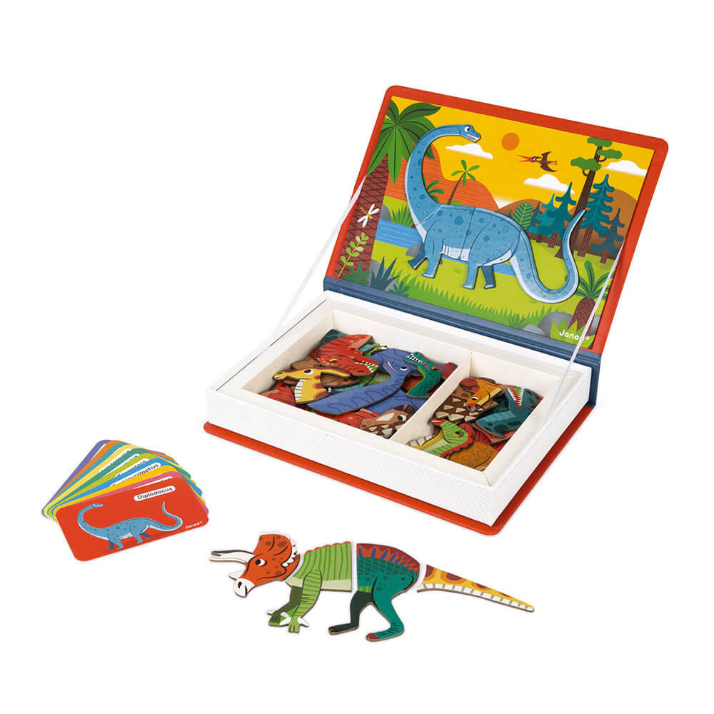 Janod - Magnetic Book, Dinosaurs