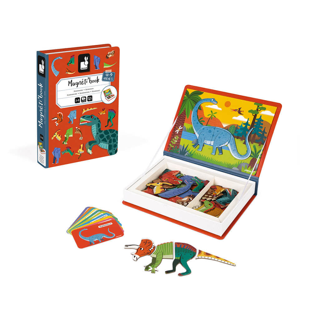 Janod - Magnetic Book, Dinosaurs