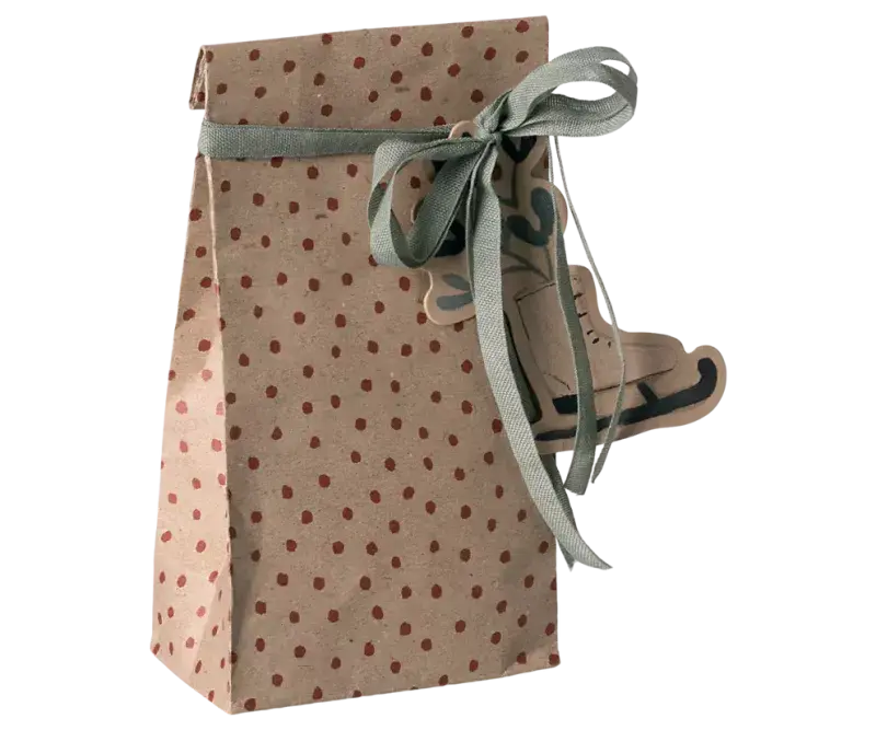 Maileg - Sac Cadeau en Papier, Micro, Pois Rouge