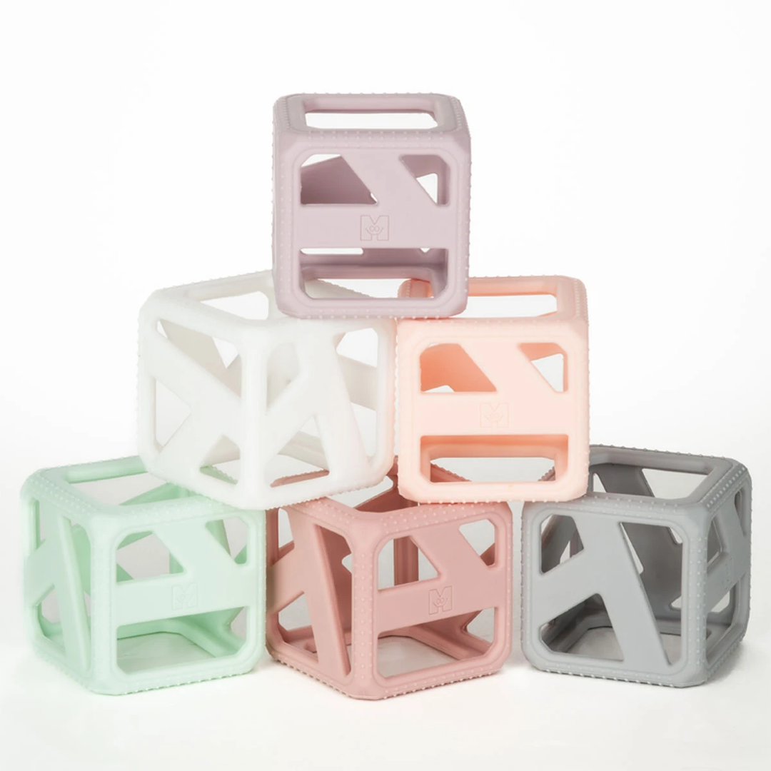 Chew Cube - 6 Stacking Teething Cubes, Pastel