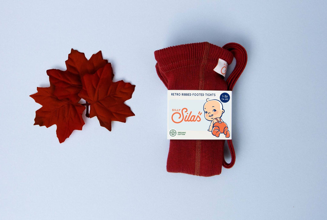 Silly Silas - Collants à Bretelles avec Pieds, Feuille d'Érable, 1-2 ans