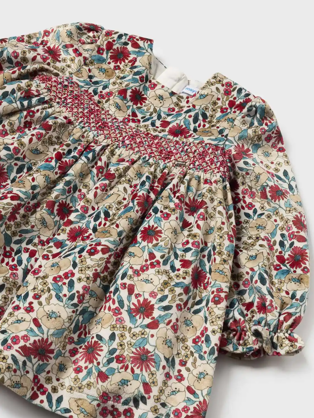 Mayoral - Robe à Manches Longues Imprimée, Cerise