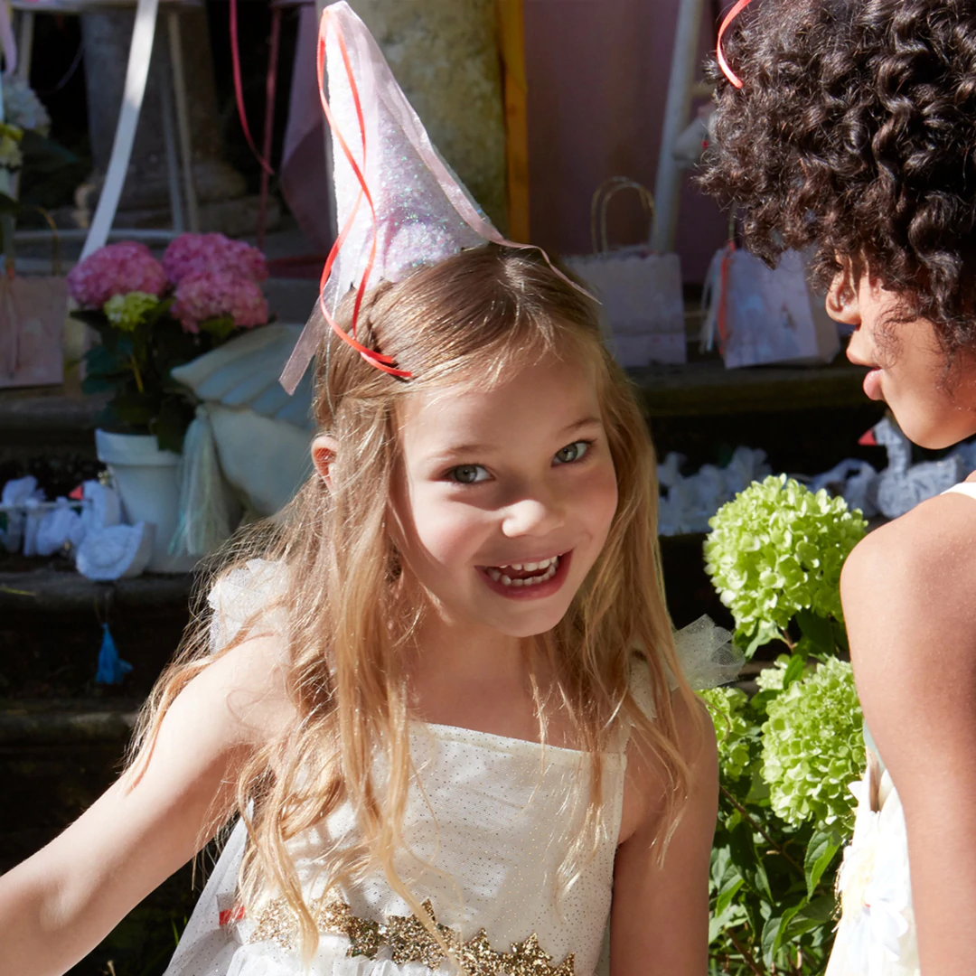 Paquet de 8 Chapeaux de Fêtes à Paillettes, Princesse Magique