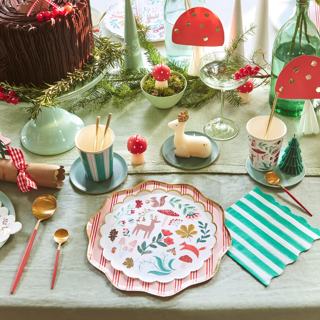 Meri Meri - Paquet de 8 Verres en Papier, Forêt Hivernale