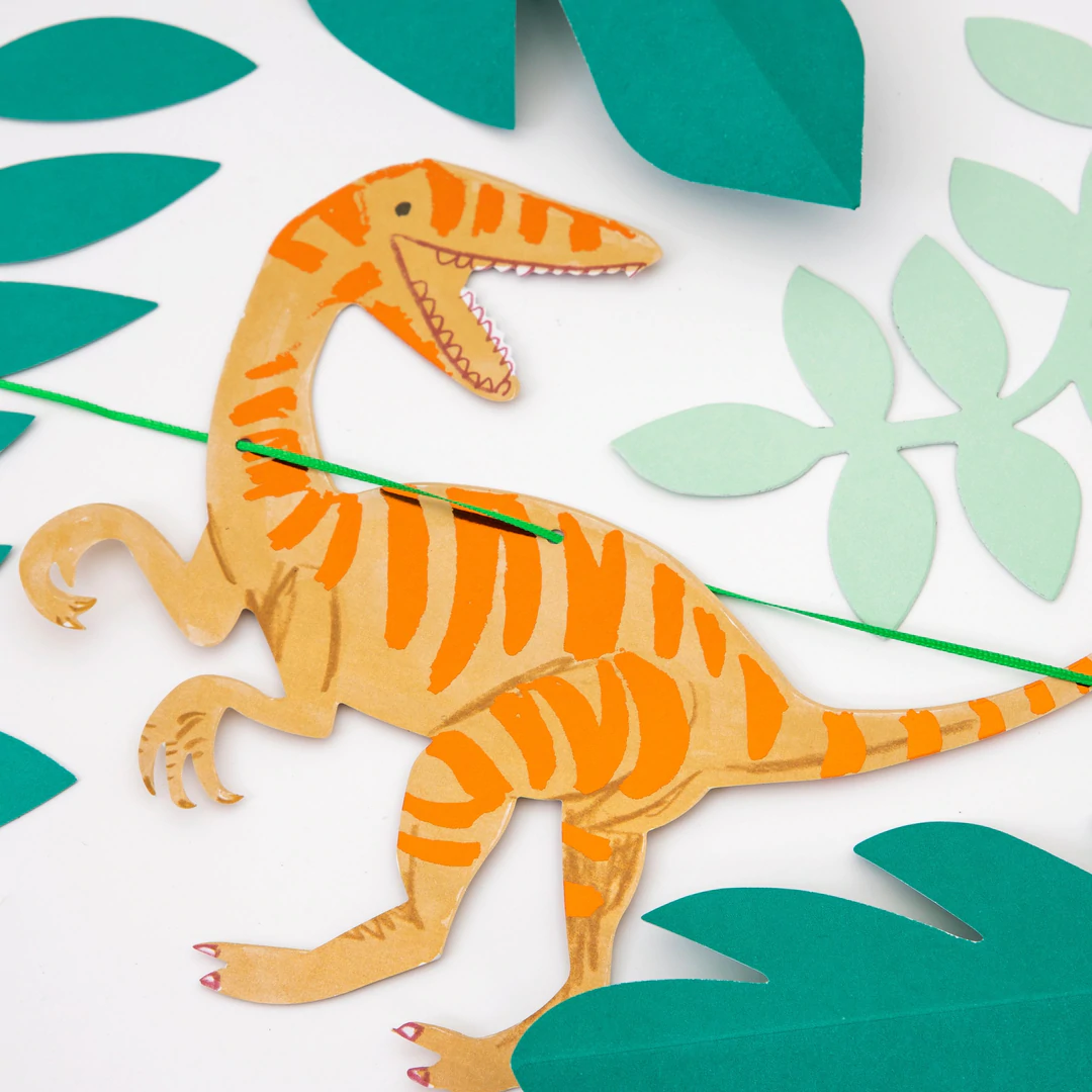 Guirlande en Papier, Royaume des dinosaures