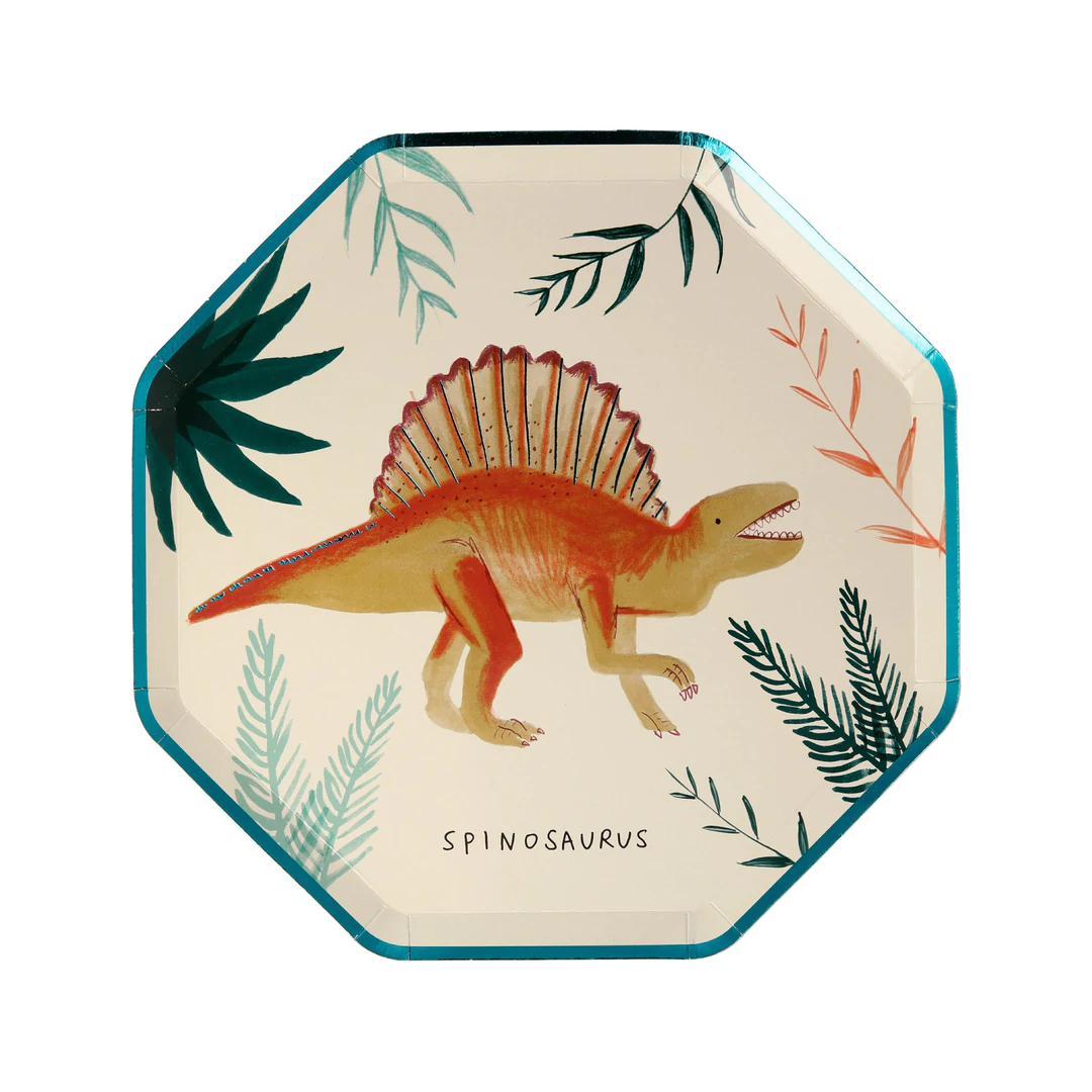 Paquet de 8 Petites Assiettes en Papier, Royaume des Dinosaures