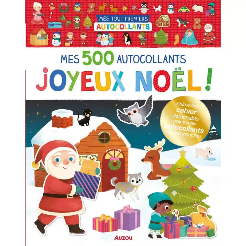 Auzou - Mes 500 Autocollants Repositionnables, Joyeux Noël!