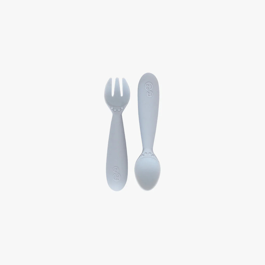 EzPz - Set of 2 Silicone Utensils, Pewter