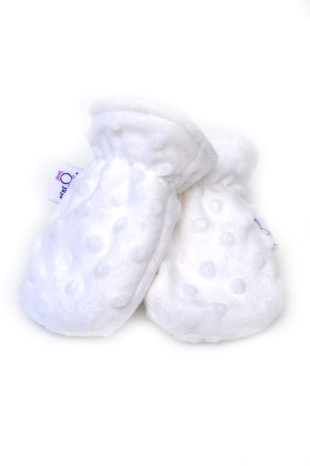 Bébé Ô Chaud - Baby Thumbless Textured Mitts, White