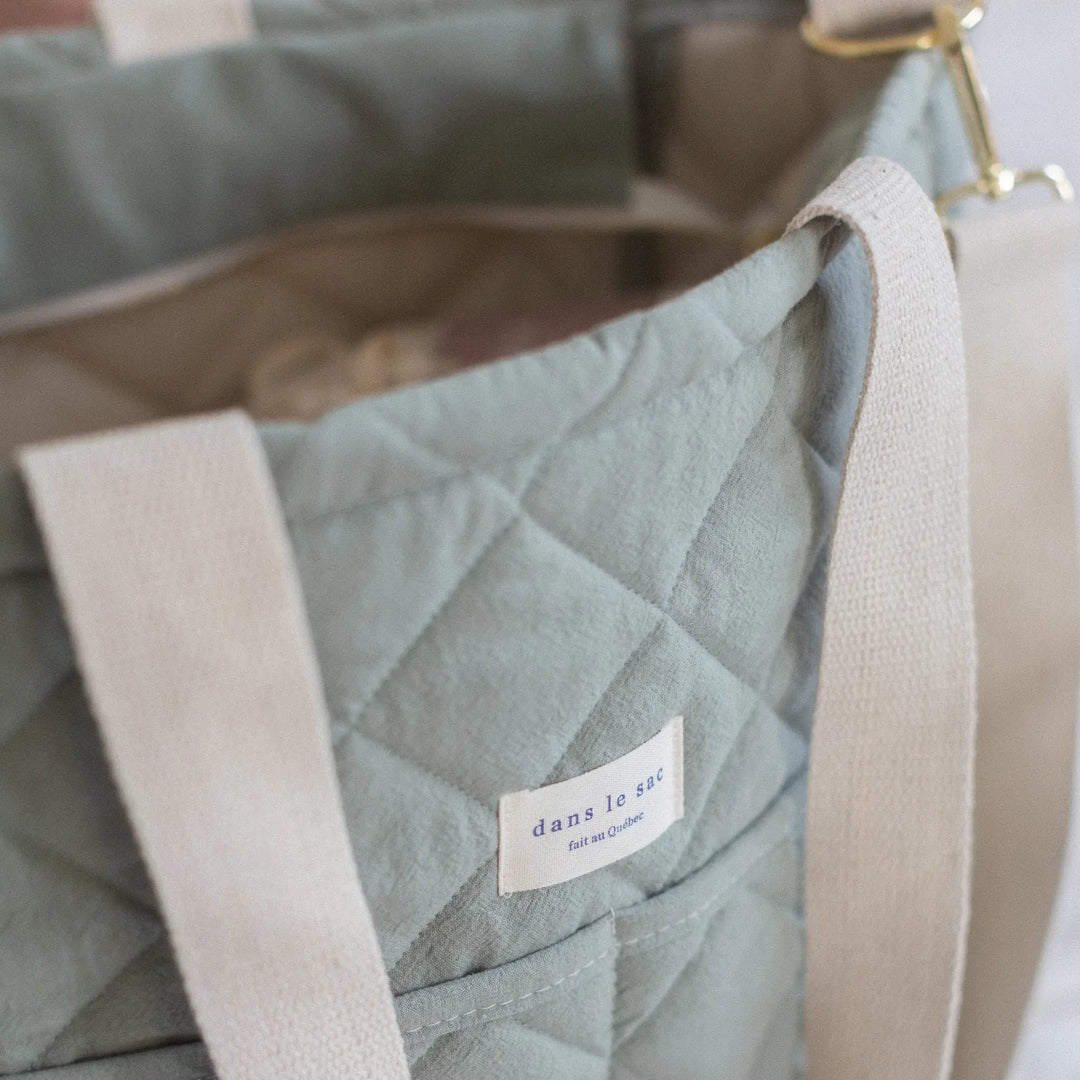 Dans le sac - Quilted Diaper Bag, Mint