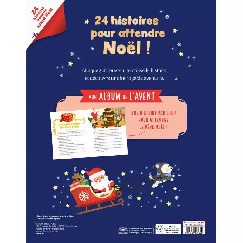 Auzou - Mon Album de l'Avent, Mes 24 Histoires de Noël, 3 ans et +