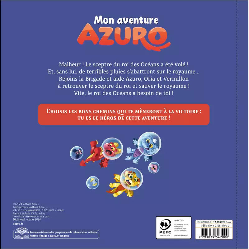 Auzou - Mon Livre-Jeu Azuro, Le Trésor Perdu des Océans