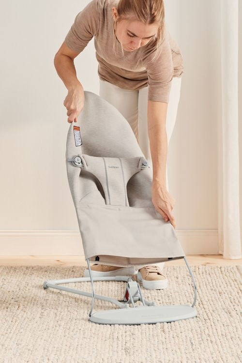 Transat Bouncer Bliss, Cadre Gris Pâle, Jersey Beige Pâle