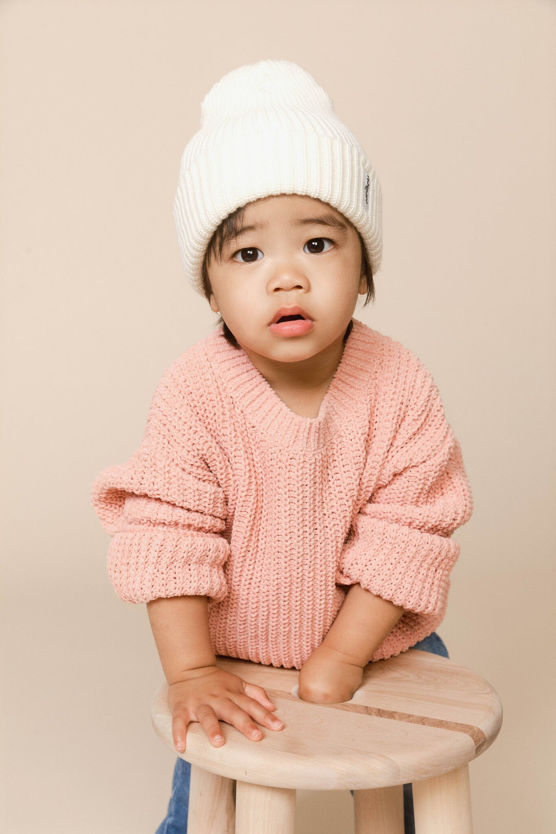 Tuque Pêcheur en Laine de Mérinos, Blanc Crème