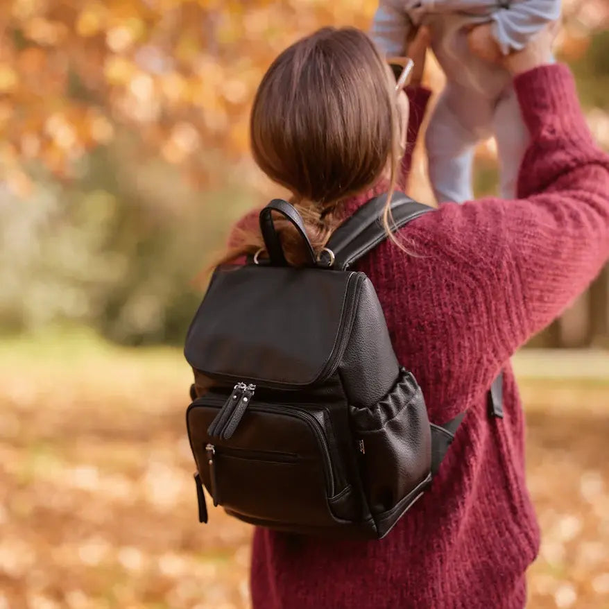 OiOi - Mini Sac à Dos en Cuir Végétalien, Noir