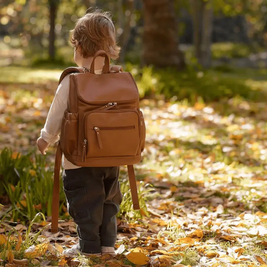 OiOi - Mini Sac à Dos en Cuir Végétalien, Marron