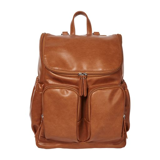 OiOi - Vegan Leather Nappy Backpack, Tan