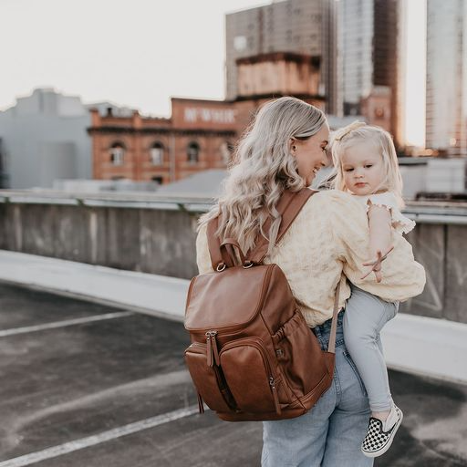 OiOi - Vegan Leather Nappy Backpack, Tan