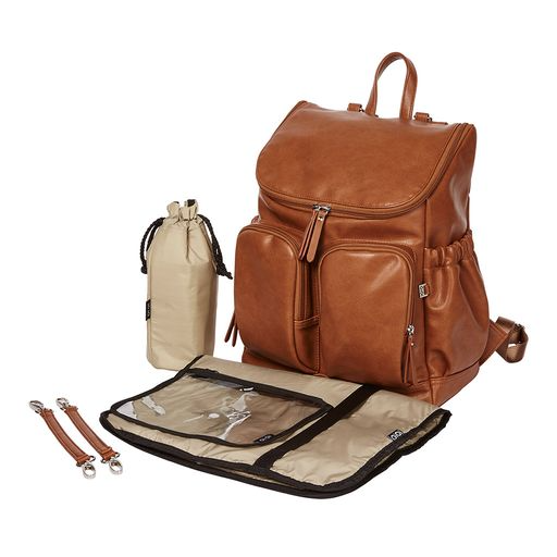 OiOi - Vegan Leather Nappy Backpack, Tan