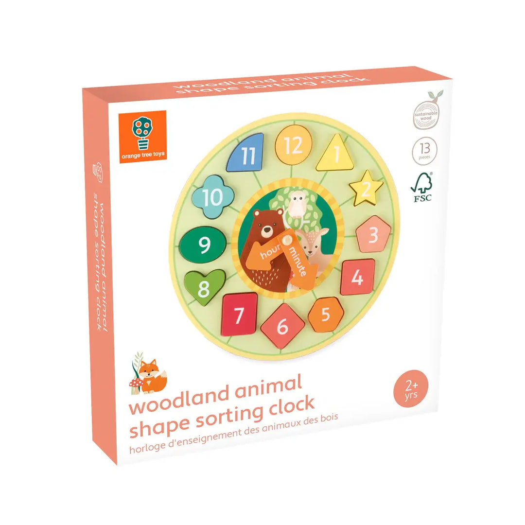 Orange Tree Toys - Horloge avec Formes, Animaux des Bois