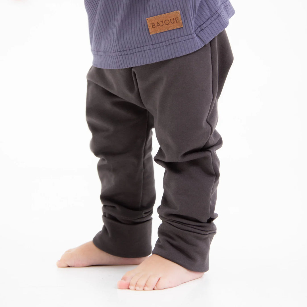 Bajoue - Organic Cotton Grow-with-me Pants, Granite